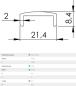 Preview: Aluminium Handlauf 21,4x8,4 Glasprofil Nutrohr Satin Geländer 300 cm Glas 16,76 mm LOX