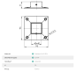 Preview: Edelstahl Wandanschluss für Vierkantrohr 40 x 40 mm Wandanker Profil V2A geschliffen