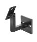 Preview: Handlaufhalter Handlaufträger Wand Treppen RAL 9005 Schwarz flach eckig Stahl mit Gelenk