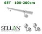 Preview: Edelstahl V2A Handlauf Wandhalter Haltegriff Treppe SET 42,4 Kugelring 100-200cm