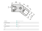 Preview: Edelstahl Stabhalter 12,0 mit Gelenk Traversenhalter V2A Querstabhalter Geländer Anschluss flach