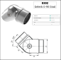 Preview: Edelstahl V2A Rohrverbinder Rohrbogen Wandanker 42,4 Rohr Verbinder Steckfitting