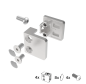 Preview: Edelstahl V2A Glashalter Set 4er Glasklemme Balkongeländer eckig 30x30 mm flach
