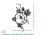 Preview: Schmiedeeisen Ornament 3D Stahlrosette Zierornament Weintraube h480, b350, 12x12