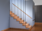 Preview: Wandhandlauf Handlauf weiss Holz Eiche Rohr 40x40 Wandhalterungen Edelstahl Handlaufträger weiß Treppengeländer Treppe