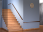 Preview: Wandhandlauf Handlauf weiss Holz Eiche Rohr 40x40 Wandhalterungen Edelstahl Handlaufträger weiß Treppengeländer Treppe