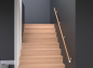 Preview: Wandhandlauf Handlauf weiss Holz Eiche Rohr massiv 42,4 Wandhalterungen Edelstahl Handlaufträger weiß Treppengeländer Treppe