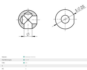 Edelstahl Vollkugel Eckverbinder ∅12 mm Kugel Endkappe Zierkugel Knopf V2A