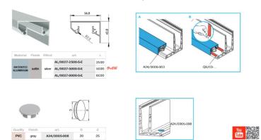 Aluminium Ganzglasgeländer L-Bodenprofil 2500mm 1,0kN Glasgeländer Satin Elox