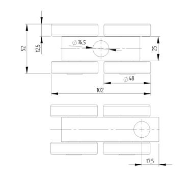 Vierädriger Rollenapparat 70x60