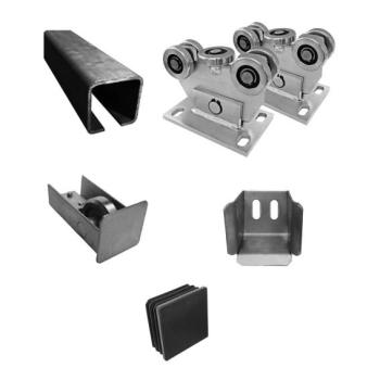 Stahl Schiebetorlaufwerk Schiebetorset 4m/250kg Schiebetor freitragend Laufwerk Verzinkt 60x60