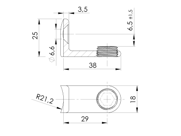 Edelstahl Glashalter für Pfosten 42,4 mm Glasunterstützung geschliffen