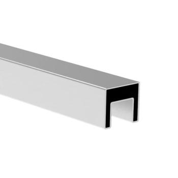 Aluminium Handlauf Profil Nutrohr 50x40 Abschlussleiste für Glasscheibe Glas Glasgeländer Balkongeländer AL-elox