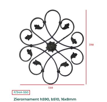 Schmiedeeisen Ornament Zaunrosette Stahlrosette Zierornament Rosette