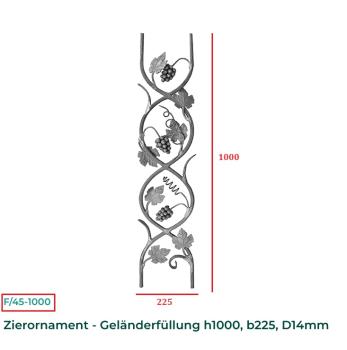Torstab für Schmiedeeisen Zierornament Schnörkel Flügeltore Geländerfüllung