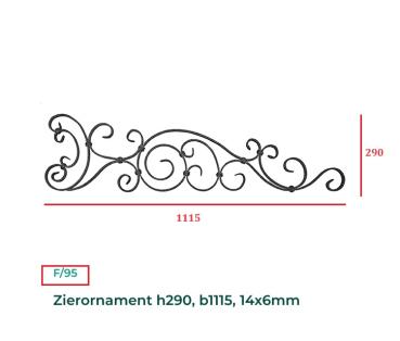 Torstab für Schmiedeeisen Zierornament Schnörkel Flügeltore