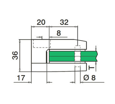 Glashalter Vorderseite links/rechts MItte Pfosten Punkthalter V4A Edelstahl flach / Rohr 42,4 Klemmen Glasklemme