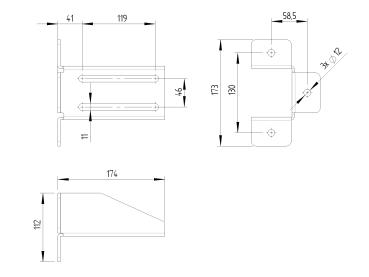 Stahl Stoßstange Halter 16-46x130 universal verzinkt