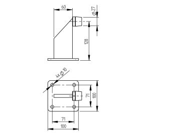 Edelstahl Torstopper zum Aufschrauben 60x130mm, INOX