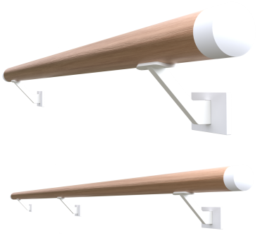 Kiefer Holzhandlauf 42,4 Mm Wandhandlauf 230 Cm 3 Halter Holz Gebogen