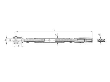 Edelstahl 3 mm Schraubterminal Drahtseilterminal Gewindeterminal Seil 3 mm Walzterminal