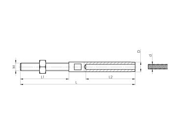 Litzenclip Gewindeterminal Seilspanner AISI 316