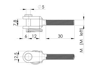 Gewindeterminal Drahtseilterminal Edelstahl Seilterminal Seilhalter AISI 316 Gewinde M6,M10