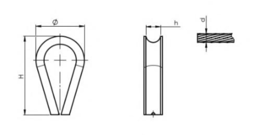 Kausche Kabelklemme Seilhalter Drahtseilkausche Edelstahl AISI 316