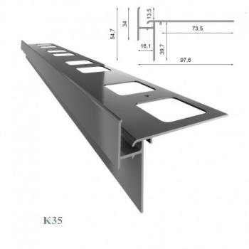 Traufenprofil K35 grau Grundprofil
