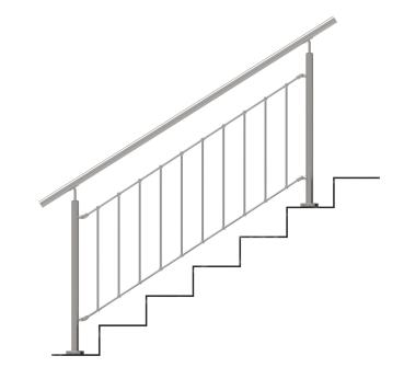 Geländer Edelstahl vertikal Reling Balustrade senkrecht SET Treppe Gelenk V2A