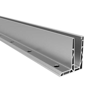 Aluminium Ganzglasgeländer L-Bodenprofil 5000mm 1,0kN ECO Glasgeländer Satin Elox