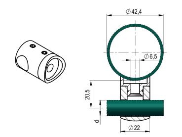 Geländerzubehör Rundrohre Flansch Rohrverbinder Handlaufhalter Endkappen V2A