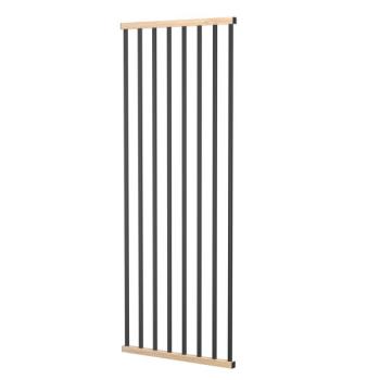 Preview: Harfengeländer Lamellen Wand Profil Schutzgitter Stahl Schwarz Holz Vertikal RAL