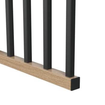 Preview: Harfengeländer Lamellen Wand Profil Schutzgitter Stahl Schwarz Holz Vertikal RAL