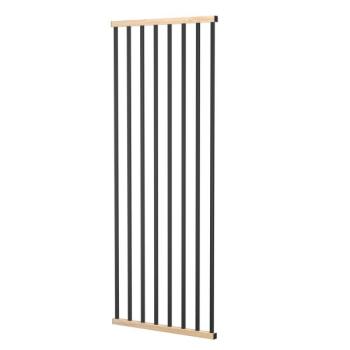 Harfengeländer Lamellen Wand Profil Schutzgitter Stahl Schwarz Holz Vertikal RAL