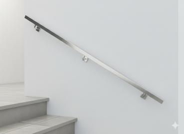 Preview: Geländer Komponenten 40x40 Eckig Handlaufhalter Profil Wandnanker Edelstahl V2A