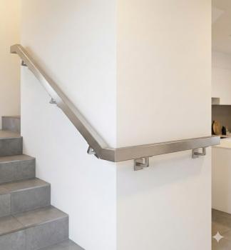 Geländer Komponenten 40x40 Eckig Handlaufhalter Profil Wandnanker Edelstahl V2A