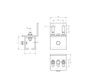 Seitenwandhalter für Stahlprofil H/18-57x67