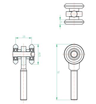 Zweirädriger Rollenapparat 33x34 mit Kugellage Zn, profi