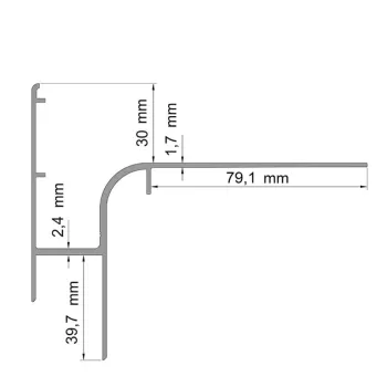 Preview: Traufenprofil W30R+ Grundprofil