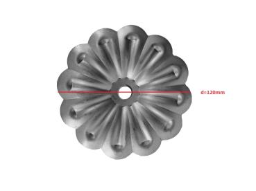 Zierblumen Rosette Ø120mm Zierrosette Stahl Zaunelement Ornament Blume