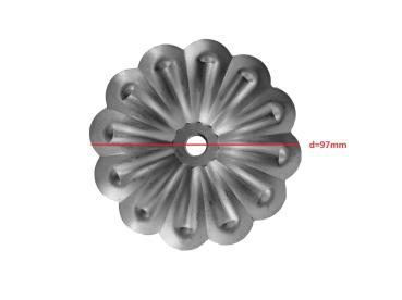 Zierblumen Rosette Ø97 Zierrosette Stahl Zaunelement Ornament Blume