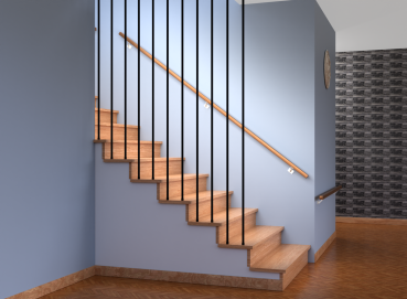 Wandhandlauf Handlauf weiss Holz Eiche Rohr 40x40 Wandhalterungen Edelstahl Handlaufträger weiß Treppengeländer Treppe