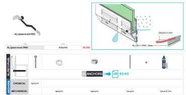 Aluminium Ganzglasgeländer Y-Bodenprofil vorgesetzt 2500mm 2,0kN Glasgeländer Natural Elox