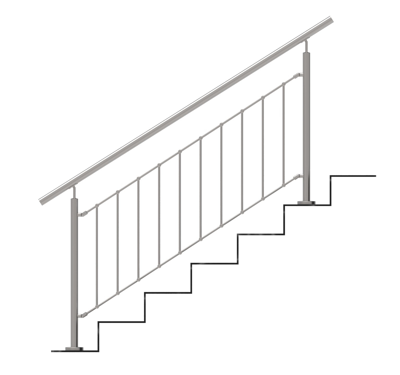 Edelstahl Stabverbinder Mit Gelenk – Für 12 Mm Rohre, V2A Geschliffen, 60 Mm Lang, Für Geländer & Balkone