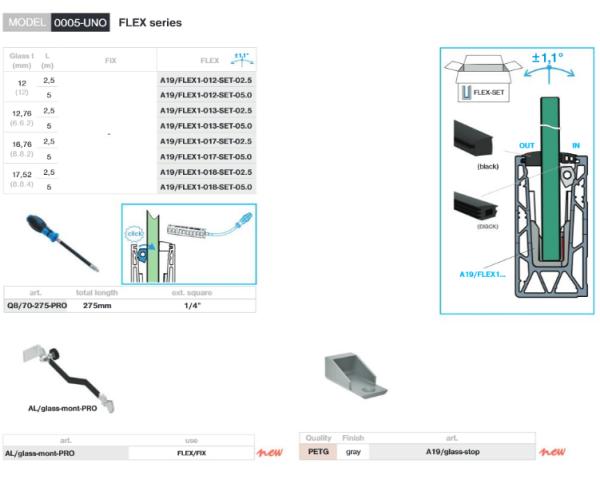 Aluminium Ganzglasgeländer U-Bodenprofil vorgesetzt 2500mm 1,0kN Glasgeländer Satin Elox