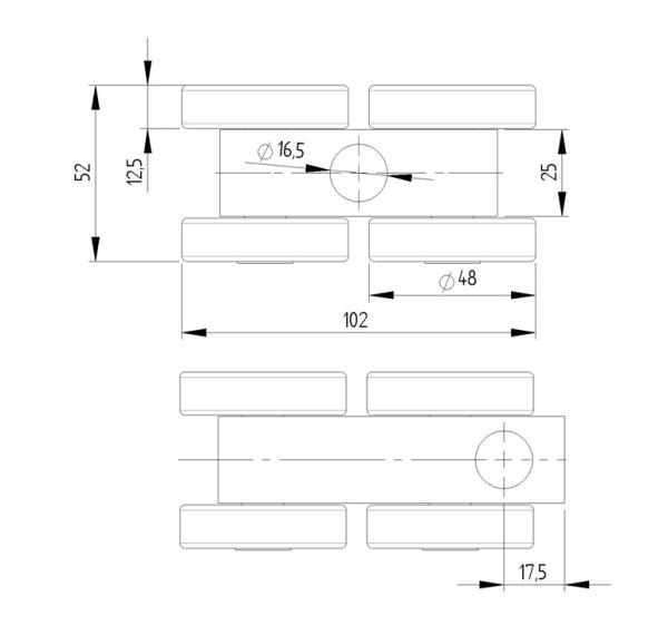 Vierädriger Rollenapparat 70x60