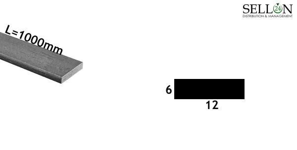 Flachstahl Flacheisen Flachmaterial Flachprofil Flachstange 1000mm x 12x6