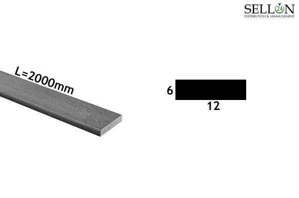 Flachstahl Flacheisen Flachmaterial Flachprofil Flachstange 2000mm x 12x6