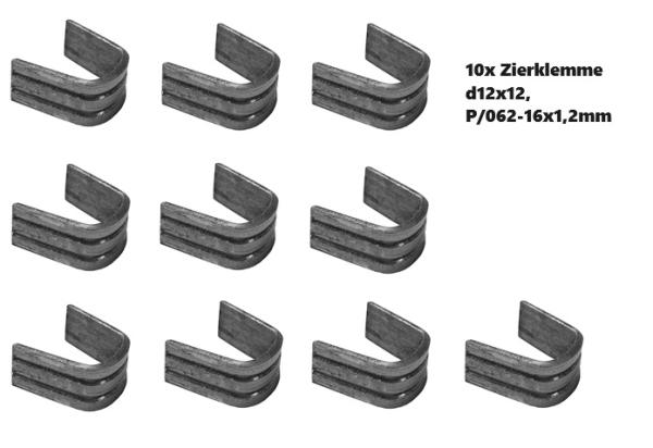 10x Zierklemme U-Bunde d12x12, P/062-16x1,2mm